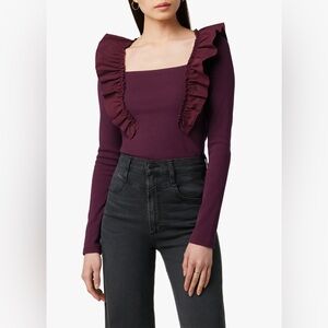 THE LIV RUFFLE LS KNIT TOP